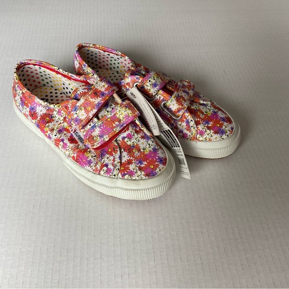 NEW Superga Prairie pink floral sneakers hook and loop closure kids 3.5 - Picture 10 of 10